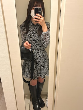 「ZARAワンピース」｜rio さん（レディース・157cm）の冬コーディネート