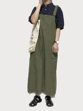 「ニコアンド」｜「アイテム（ワンピース/ドレス）」を使った、まかろにさん（レディース・157cm）の夏コーディネート