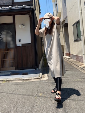 「Guess（ゲス）のアイテム（帽子）」を使った、®️さん（レディース・162cm）の夏コーディネート
