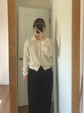 「シンフルコーデ」｜「アイテム（スラックス）」を使った、葉🌿さん（レディース・155cm）の冬コーディネート