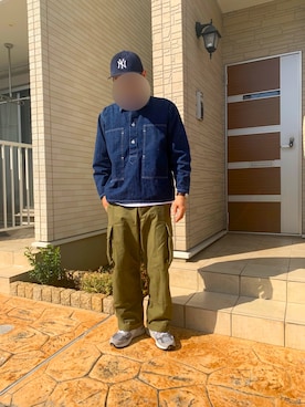 「orSlow（オアスロウ）のアイテム（トップス）」を使った、つばささん（メンズ・174cm）の秋コーディネート