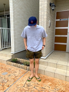 「RVCA（ルーカ）のアイテム（帽子）」を使った、つばささん（メンズ・174cm）の夏コーディネート