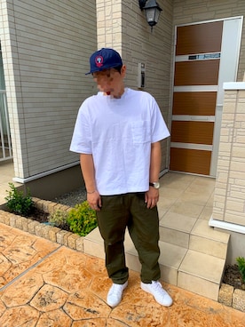 「RVCA（ルーカ）のアイテム（帽子）」を使った、つばささん（メンズ・174cm）の秋コーディネート