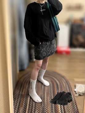 「アイテム（デニムスカート）」を使った、ゆさん（レディース・165cm）の秋コーディネート