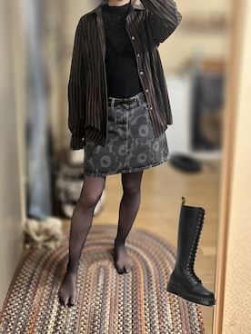 「アイテム（デニムスカート）」を使った、ゆさん（レディース・165cm）の秋コーディネート