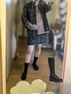 「アイテム（デニムスカート）」を使った、ゆさん（レディース・165cm）の秋コーディネート