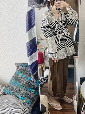 「ビッグシャツ」｜「アイテム（ブーツ）」を使った、ゆさん（レディース・165cm）の秋コーディネート