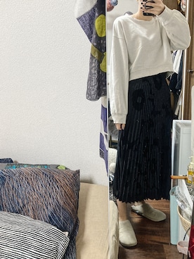 「丈短トップス」｜ゆさん（レディース・165cm）の冬コーディネート