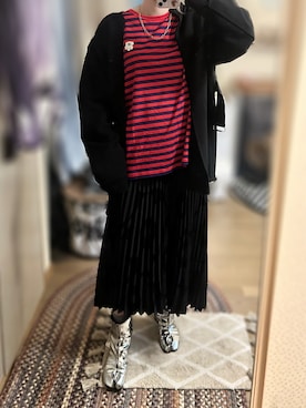 「アイテム（ブーツ、シルバー系）」を使った、ゆさん（レディース・165cm）の秋コーディネート