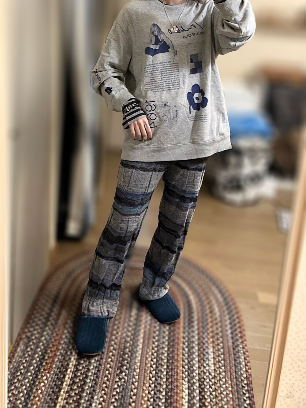 PERVERZE（パーバーズ）の「Wave Border Loose Knit Pants（その他