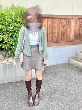 「アイテム（ライダースジャケット）」を使った、K Y O K Oさん（レディース・157cm）の秋コーディネート
