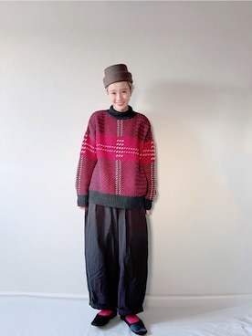 「NOMINE（ノミネ）のアイテム」を使った、2yuka2さん（レディース・162cm）の秋コーディネート