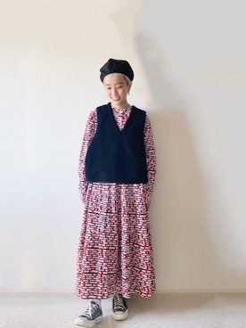 「チャックテイラー」｜「アイテム（ワンピース/ドレス）」を使った、2yuka2さん（レディース・162cm）の秋コーディネート