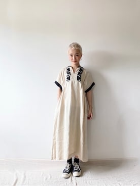 「チャックテイラー」｜「アイテム（ワンピース/ドレス）」を使った、2yuka2さん（レディース・162cm）の夏コーディネート