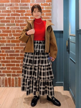 「アイテム（ローファー）」を使った、あやかさん（レディース・163cm・30代）の秋コーディネート