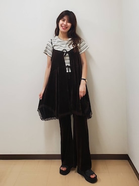 「デート/ロマンティック」｜あやかさん（レディース・163cm）の夏コーディネート