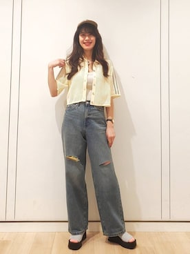 「アイテム（帽子）」を使った、あやかさん（レディース・163cm・30代）の春コーディネート