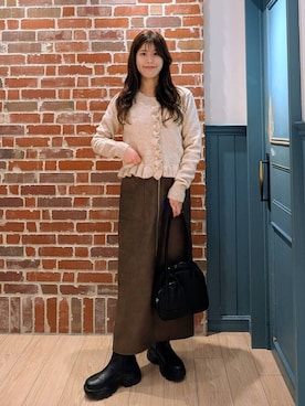 「アイテム（ブーツ）」を使った、あやかさん（レディース・163cm・30代）の冬コーディネート