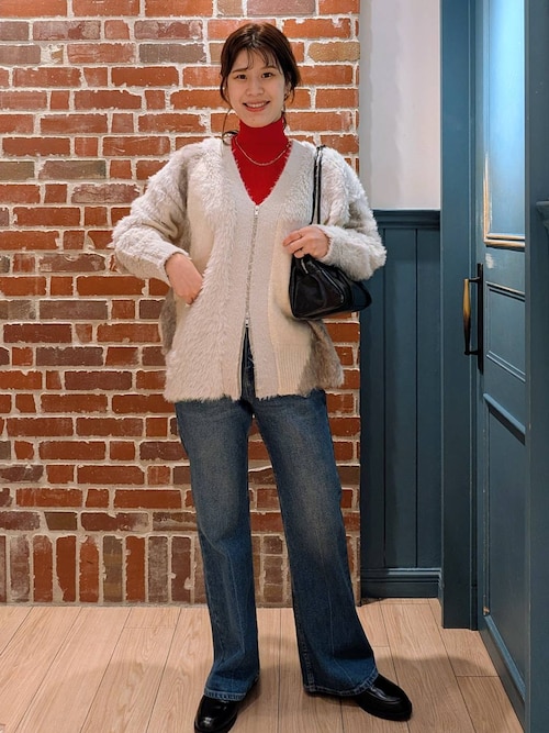 シャギーZIPカーディガンロングスリーブ 150553（カーディガン