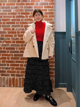 「アイテム（ローファー）」を使った、あやかさん（レディース・163cm・30代）の秋コーディネート