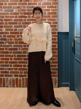 「アイテム（ポロシャツ）」を使った、あやかさん（レディース・163cm）の秋コーディネート