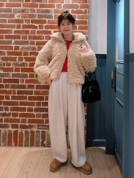 「アイテム（スウェットパンツ）」を使った、あやかさん（レディース・163cm・30代）の冬コーディネート