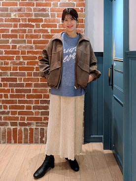 「アイテム（ブルゾン）」を使った、あやかさん（レディース・163cm・30代）の秋コーディネート