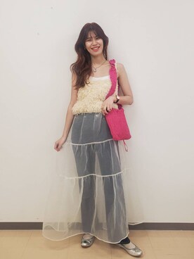 「LOWRYS FARM（ローリーズファーム）のカンドウフィットバレエ　260832（バレエシューズ）」を使った、あやかさん（レディース・163cm）の夏コーディネート