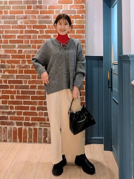 「アイテム（スカート）」を使った、あやかさん（レディース・163cm・30代）の秋コーディネート