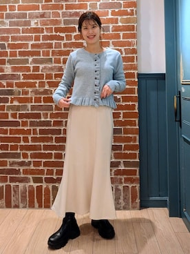 「アイテム（シュシュ）」を使った、あやかさん（レディース・163cm）の冬コーディネート