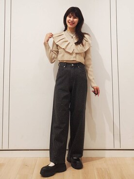 「アイテム（アクセサリー）」を使った、あやかさん（レディース・163cm・30代）の秋コーディネート
