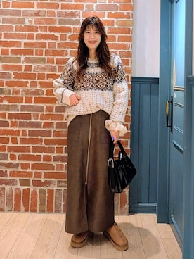 「デート/ロマンティック」｜「アイテム（その他シューズ）」を使った、あやかさん（レディース・163cm）の冬コーディネート