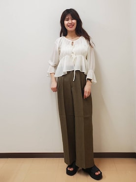 「デート/ロマンティック」｜あやかさん（レディース・163cm）の夏コーディネート