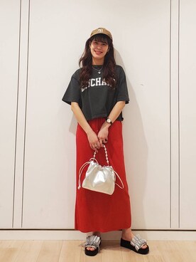 「アイテム（帽子）」を使った、あやかさん（レディース・163cm・30代）の春コーディネート
