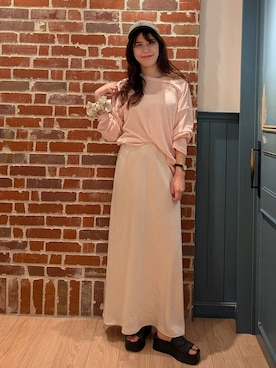 「アイテム（シュシュ）」を使った、あやかさん（レディース・163cm）の夏コーディネート