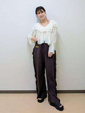 「アイテム（スウェットパンツ）」を使った、あやかさん（レディース・163cm・30代）の夏コーディネート