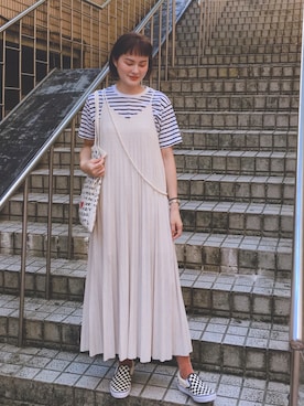 「通勤穿搭」｜「アイテム（ワンピース/ドレス）」を使った、許小凰さん（レディース・168cm）の秋コーディネート