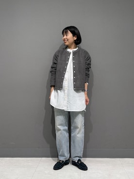 「FORK&SPOON（フォークアンドスプーン）のFORK&SPOON　バンドカラーダブルクロスシャツ（シャツ/ブラウス）」を使った、koguさん（レディース・151cm）の秋コーディネート