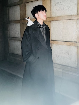 「アイテム（チェスターコート）」を使った、B.Bambiさん（メンズ・164cm）の秋コーディネート