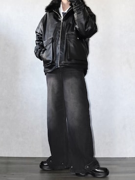 「モノトーン」｜Ryoooさん（メンズ・178cm）の冬コーディネート