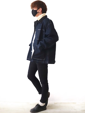 「Dr. Martens（ドクターマーチン）のDr.Martens / ドクターマーチン 1461 3EYE GIBSON SHOE 3ホール ギブソン シューズ ブーツ（ブーツ）」を使った、Ryoooさん（メンズ・178cm）の冬コーディネート