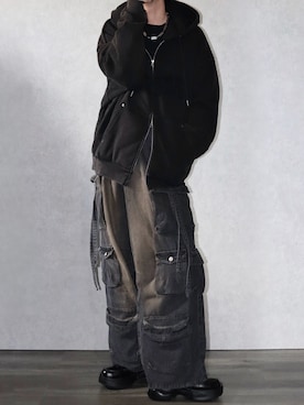 「アイテム（パーカー）」を使った、Ryoooさん（メンズ・178cm）の秋コーディネート