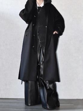 「アイテム（ステンカラーコート）」を使った、Ryoooさん（メンズ・178cm）の冬コーディネート