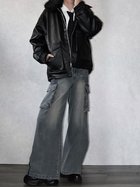 「アイテム（カーゴパンツ）」を使った、Ryoooさん（メンズ・178cm）の秋コーディネート