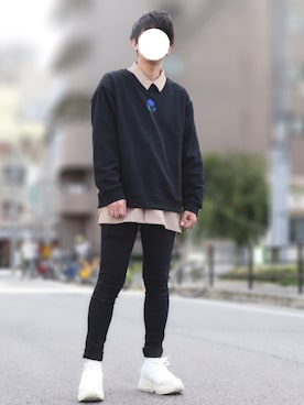 「ADRER（アドラー）のADRER バラシシュウビッグスウェット（スウェット）」を使った、Ryoooさん（メンズ・178cm）の秋コーディネート