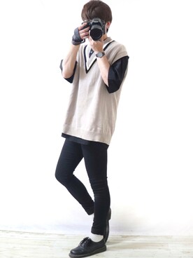 「Dr. Martens（ドクターマーチン）のDr.Martens / ドクターマーチン 1461 3EYE GIBSON SHOE 3ホール ギブソン シューズ ブーツ（ブーツ）」を使った、Ryoooさん（メンズ・178cm）の夏コーディネート