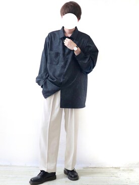 「Dr. Martens（ドクターマーチン）のDr.Martens / ドクターマーチン 1461 3EYE GIBSON SHOE 3ホール ギブソン シューズ ブーツ（ブーツ）」を使った、Ryoooさん（メンズ・178cm）の秋コーディネート