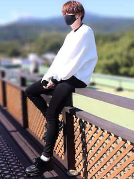 「MinoriTY（マイノリティ）のアイテム（スウェット）」を使った、Ryoooさん（メンズ・178cm）の秋コーディネート