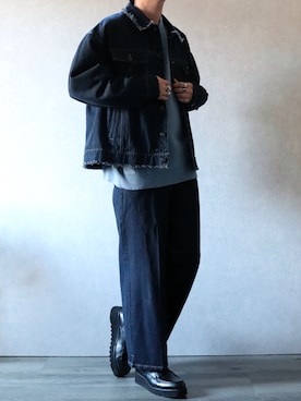 「WONDER WONDER」｜「アイテム（デニムジャケット）」を使った、Ryoooさん（メンズ・178cm）の冬コーディネート
