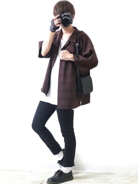 「Dr. Martens（ドクターマーチン）のDr.Martens / ドクターマーチン 1461 3EYE GIBSON SHOE 3ホール ギブソン シューズ ブーツ（ブーツ）」を使った、Ryoooさん（メンズ・178cm）の夏コーディネート